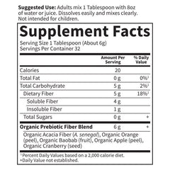 Dr. Formulated Organic Fiber Unflavored 6.8oz (192g) Powder