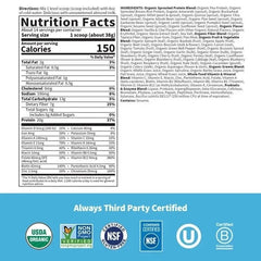 Raw Organic Meal Shake & Meal Replacement Vanilla Spiced Chai 16oz (454g) Powder
